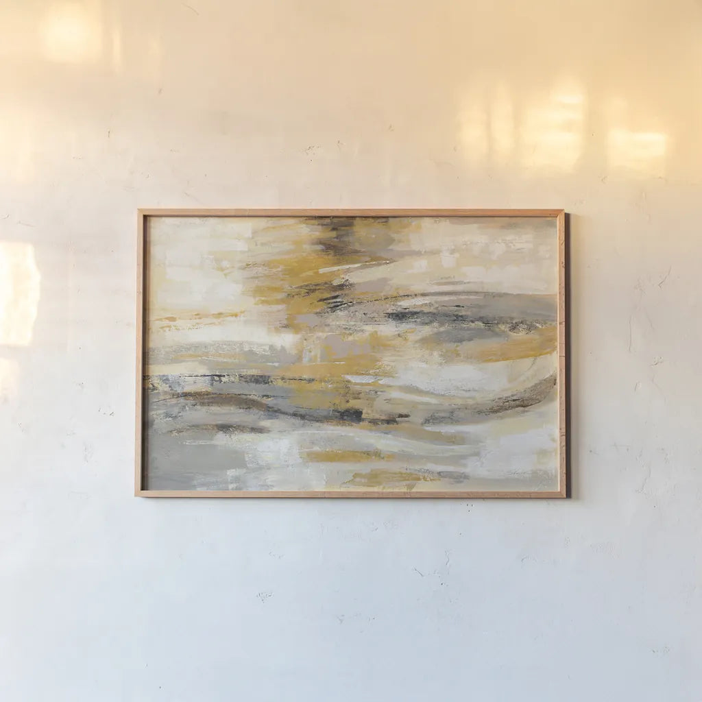 Golden Dust by Silvia Vassileva. shown as a paper print in a natural frame. Available as a archival giclee rolled canvas, fine art paper, or poster print. SKU 21550i.