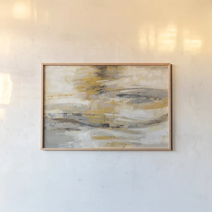 Golden Dust by Silvia Vassileva. shown as a paper print in a natural frame. Available as a archival giclee rolled canvas, fine art paper, or poster print. SKU 21550i.