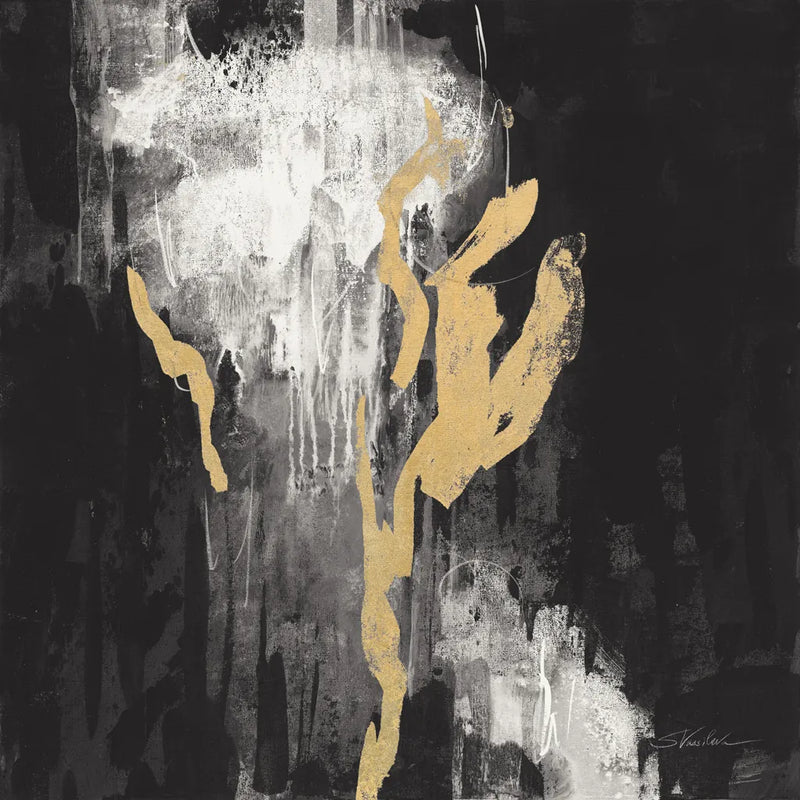 Golden Rain II BW by Silvia Vassileva. SKU 67601a. Archival Giclee Fine art print for wall decor.