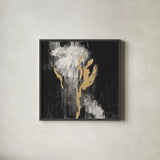 Golden Rain II BW by Silvia Vassileva. Shown in a sleek black glass frame for a contemporary gallery look. Available as an archival giclee rolled canvas, fine art paper, or poster print. SKU 67601a.