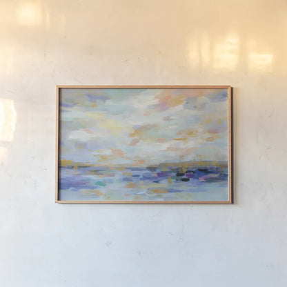 Golden Sunrise by Silvia Vassileva. shown as a paper print in a natural frame. Available as a archival giclee rolled canvas, fine art paper, or poster print. SKU 38245i.