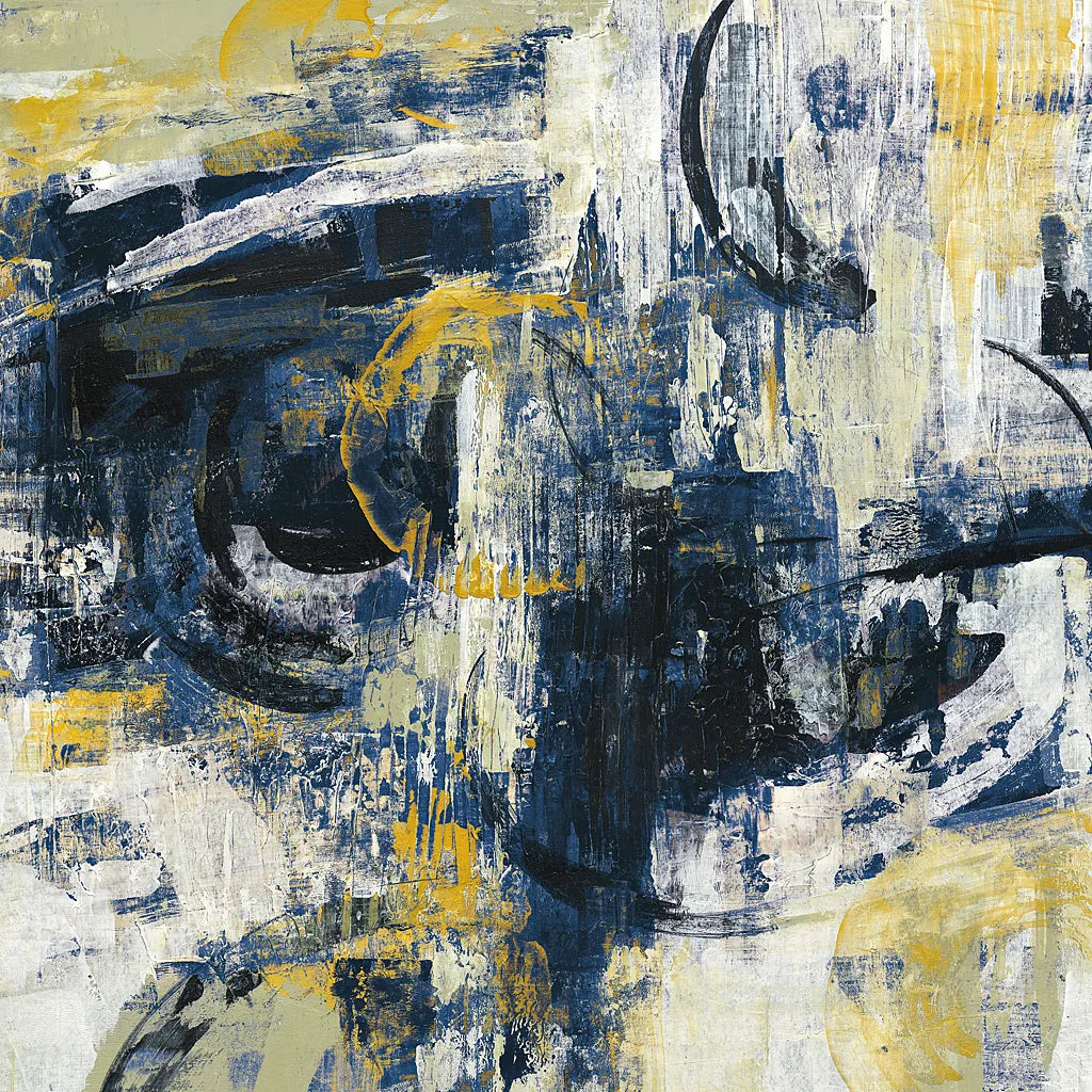 Graffiti Wall III Indigo Crop by Silvia Vassileva. SKU 28859a. Archival Giclee Fine art print for wall decor.