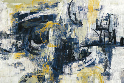 Graffiti Wall III Indigo Crop by Silvia Vassileva. SKU 28859i. Archival Giclee Fine art print for wall decor.