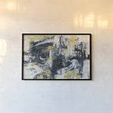Graffiti Wall III Indigo Crop by Silvia Vassileva. shown as a paper print in a black flame. Available as a archival giclee rolled canvas, fine art paper, or poster print. SKU 28859i.