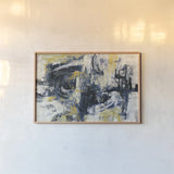 Graffiti Wall III Indigo Crop by Silvia Vassileva. shown as a paper print in a natural frame. Available as a archival giclee rolled canvas, fine art paper, or poster print. SKU 28859i.