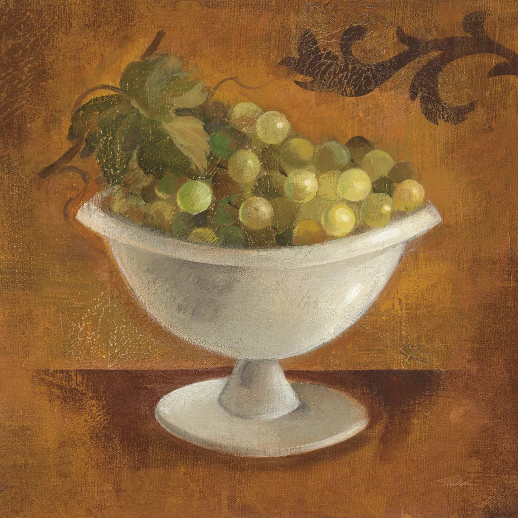 Grapes in Old Bowl by Silvia Vassileva. SKU 60343a. Archival Giclee Fine art print for wall decor.