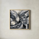 Graphic Canyon I by Silvia Vassileva. Shown in a natural wood glass frame for a timeless modern aesthetic. Available as an archival giclee rolled canvas, fine art paper, or poster print. SKU 66074a.