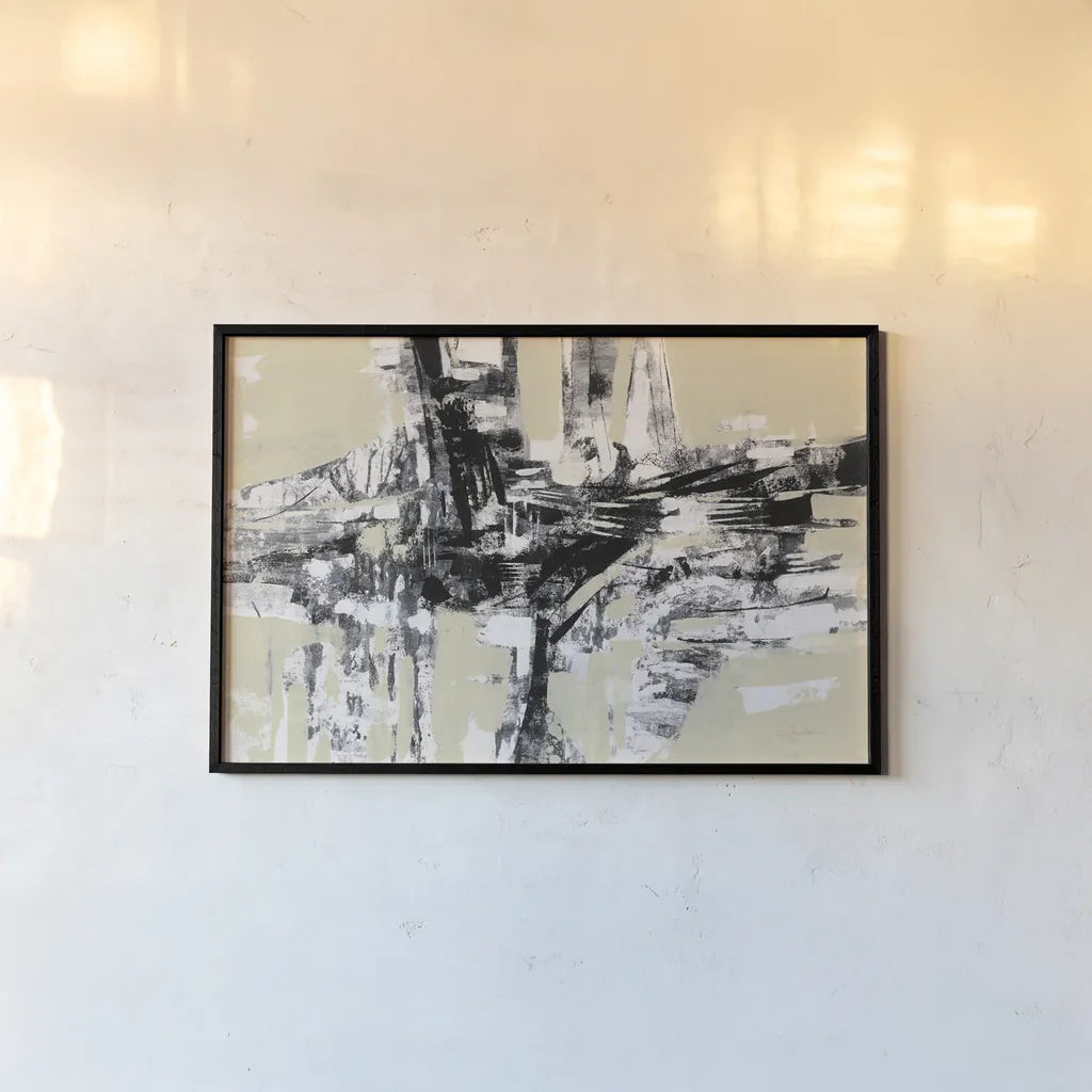 Graphic Fishermans Net by Silvia Vassileva. shown as a paper print in a black flame. Available as a archival giclee rolled canvas, fine art paper, or poster print. SKU 66081i.