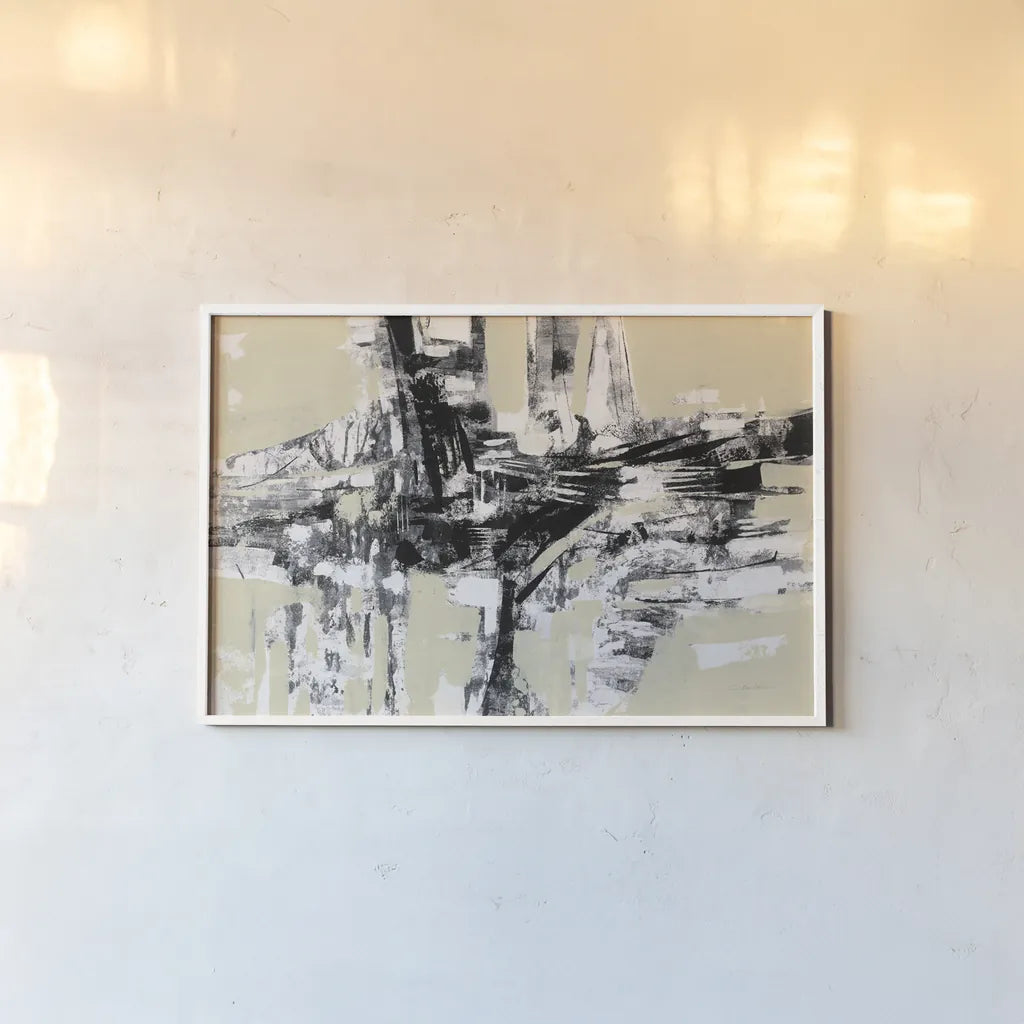 Graphic Fishermans Net by Silvia Vassileva. shown as a paper print in a white frame. Available as a archival giclee rolled canvas, fine art paper, or poster print. SKU 66081i.