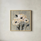 Graphic Floral I by Silvia Vassileva. Shown in a natural wood glass frame for a timeless modern aesthetic. Available as an archival giclee rolled canvas, fine art paper, or poster print. SKU 31687a.