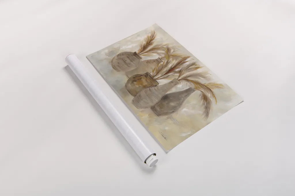 Grasses and Baskets by Silvia Vassileva. shown as a rolled paper print. Available as archival giclee rolled canvas, fine art paper, or poster print. SKU 75421i.