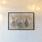 Grasses and Baskets Neutral by Silvia Vassileva. shown as a paper print in a black flame. Available as a archival giclee rolled canvas, fine art paper, or poster print. SKU 76351i.