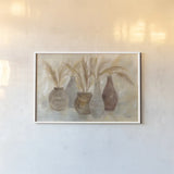 Grasses and Baskets Neutral by Silvia Vassileva. shown as a paper print in a white frame. Available as a archival giclee rolled canvas, fine art paper, or poster print. SKU 76351i.