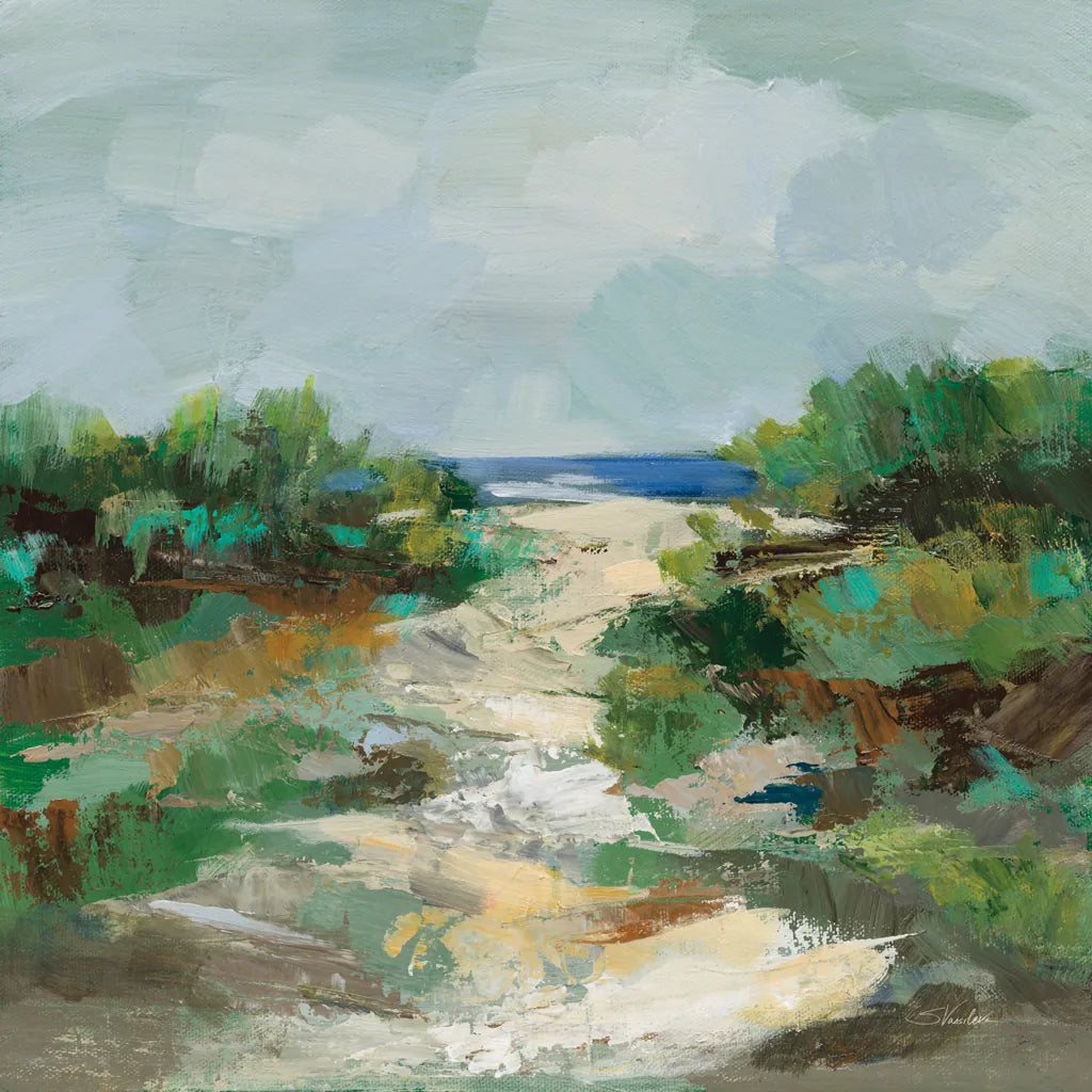 Grassy Beach by Silvia Vassileva. SKU 95131a. Archival Giclee Fine art print for wall decor.