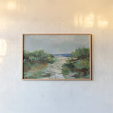 Grassy Beach Crop by Silvia Vassileva. shown as a paper print in a natural frame. Available as a archival giclee rolled canvas, fine art paper, or poster print. SKU 95131i.