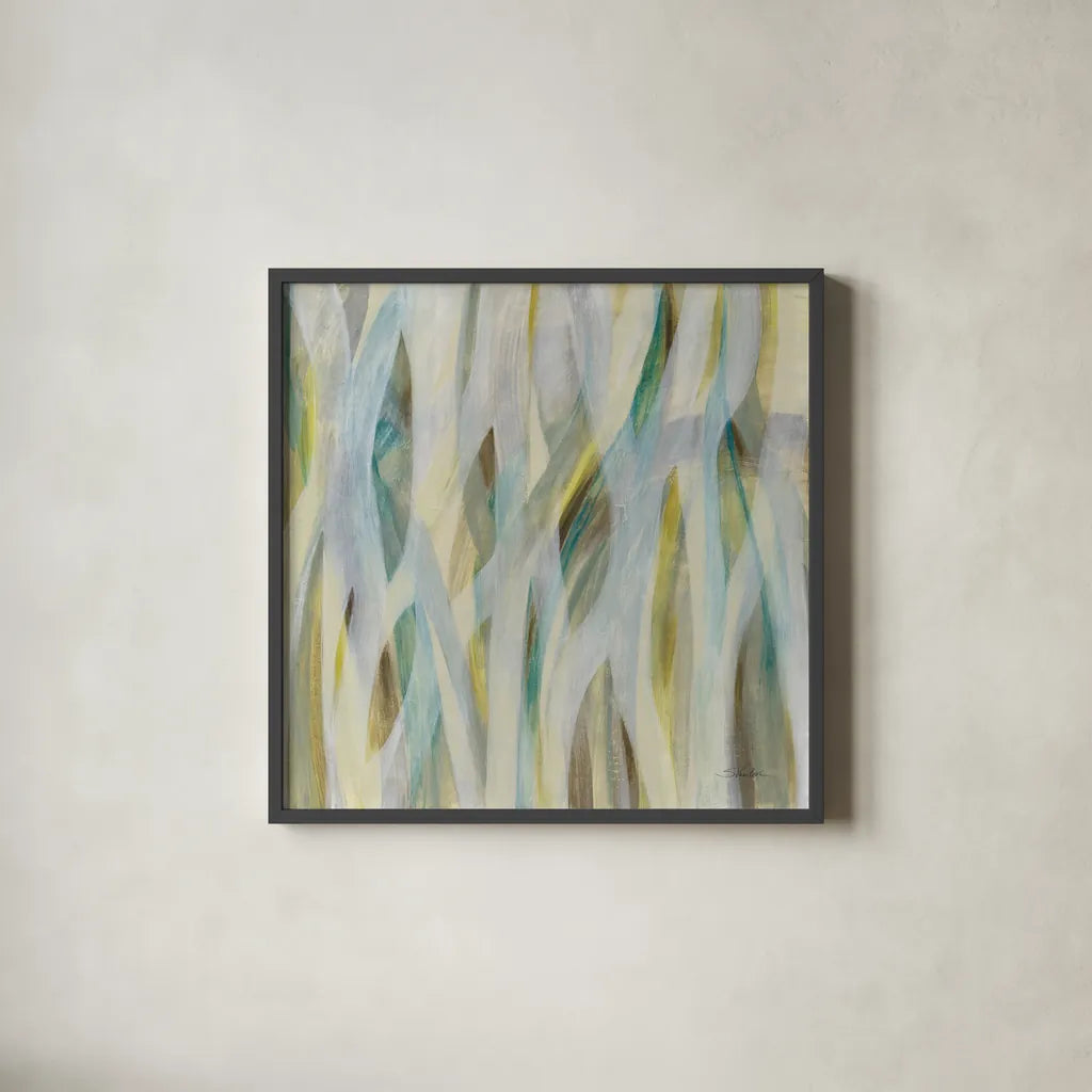 Grassy Meadow by Silvia Vassileva. Shown in a sleek black glass frame for a contemporary gallery look. Available as an archival giclee rolled canvas, fine art paper, or poster print. SKU 69160a.
