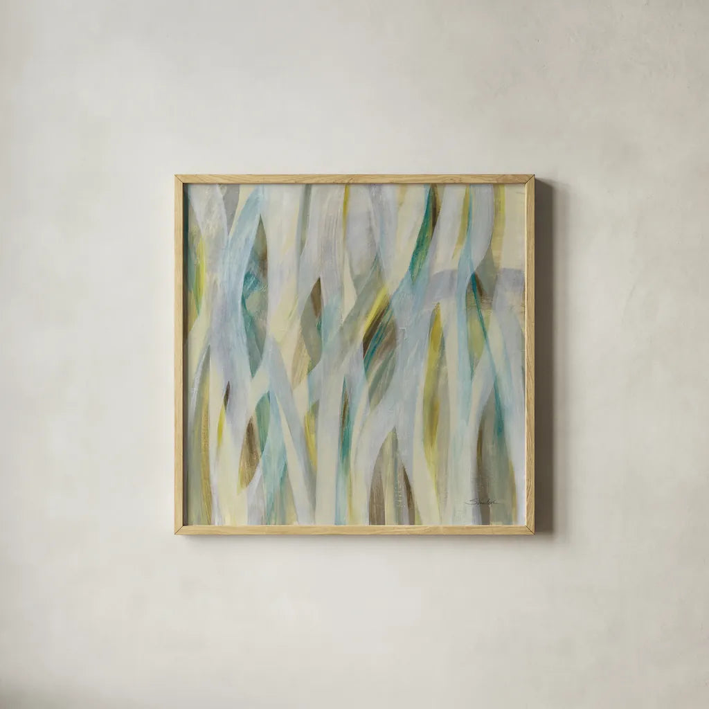 Grassy Meadow by Silvia Vassileva. Shown in a natural wood glass frame for a timeless modern aesthetic. Available as an archival giclee rolled canvas, fine art paper, or poster print. SKU 69160a.