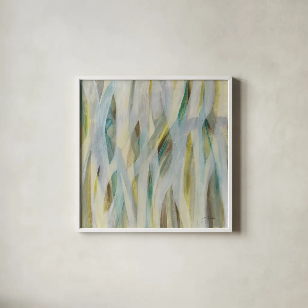 Grassy Meadow by Silvia Vassileva. Shown in a crisp white glass frame for a clean and minimalist style. Available as an archival giclee rolled canvas, fine art paper, or poster print. SKU 69160a.