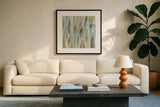 Grassy Meadow by Silvia Vassileva. Displayed in a glass frame with matte in a clean modern living room. Available as an archival giclee rolled canvas, fine art paper, or poster print. SKU 69160a.