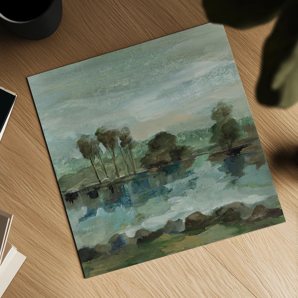 Green River I by Silvia Vassileva. Shown as a detailed flat fine art print, highlighting archival giclee quality. Available as an archival giclee rolled canvas, fine art paper, or poster print. SKU 98574a.