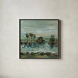 Green River I by Silvia Vassileva. Shown in a sleek black glass frame for a contemporary gallery look. Available as an archival giclee rolled canvas, fine art paper, or poster print. SKU 98574a.