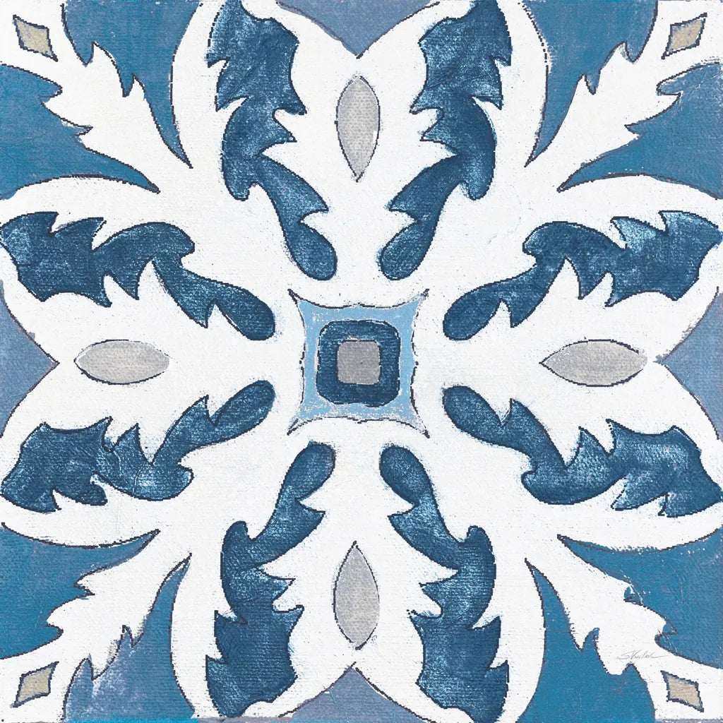 Gypsy Wall Tile 10 Blue Gray by Silvia Vassileva. SKU 51739a. Archival Giclee Fine art print for wall decor.