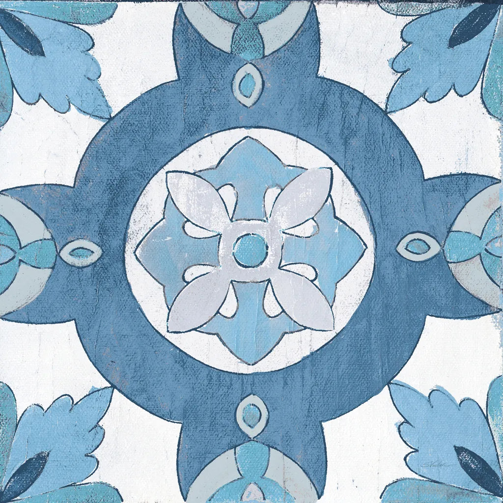 Gypsy Wall Tile 6 Blue Gray by Silvia Vassileva. SKU 51737a. Archival Giclee Fine art print for wall decor.