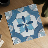 Gypsy Wall Tile 8 Blue Gray by Silvia Vassileva. Shown as a detailed flat fine art print, highlighting archival giclee quality. Available as an archival giclee rolled canvas, fine art paper, or poster print. SKU 51738a.