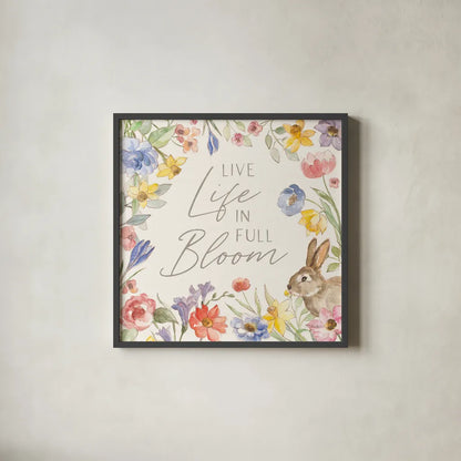 Happy Easter II by Silvia Vassileva. Shown in a sleek black glass frame for a contemporary gallery look. Available as an archival giclee rolled canvas, fine art paper, or poster print. SKU 69789a.