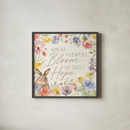 Happy Easter III by Silvia Vassileva. Shown in a sleek black glass frame for a contemporary gallery look. Available as an archival giclee rolled canvas, fine art paper, or poster print. SKU 69790a.