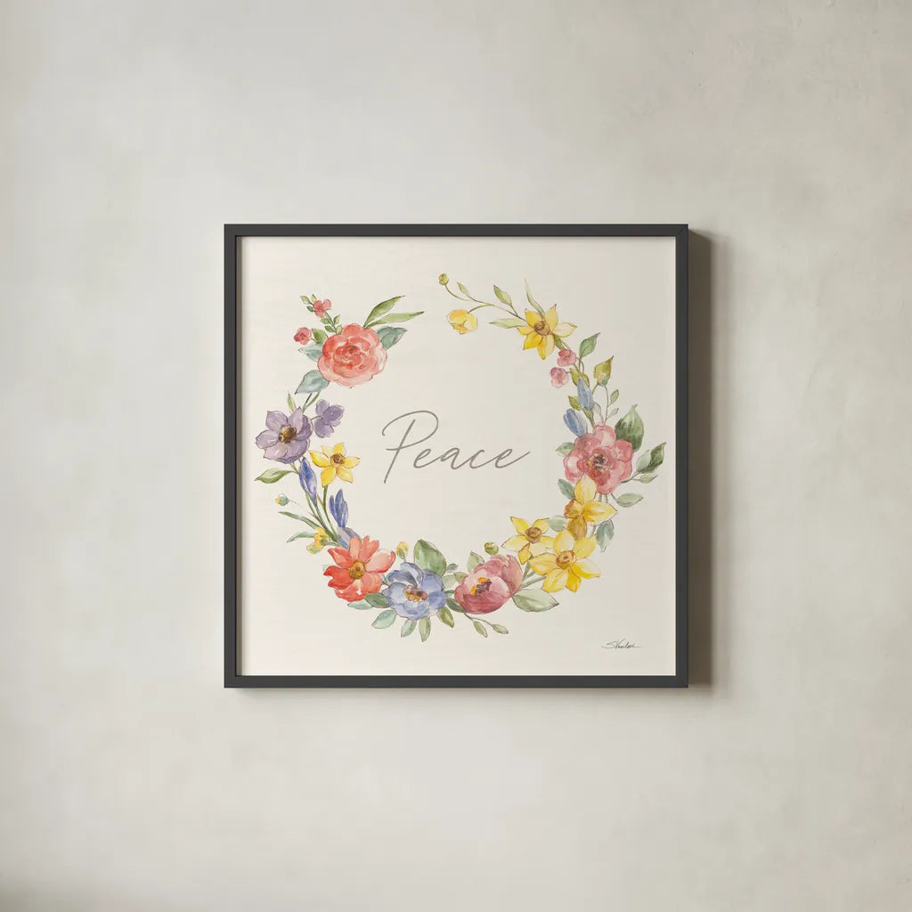 Happy Easter V by Silvia Vassileva. Shown in a sleek black glass frame for a contemporary gallery look. Available as an archival giclee rolled canvas, fine art paper, or poster print. SKU 69792a.