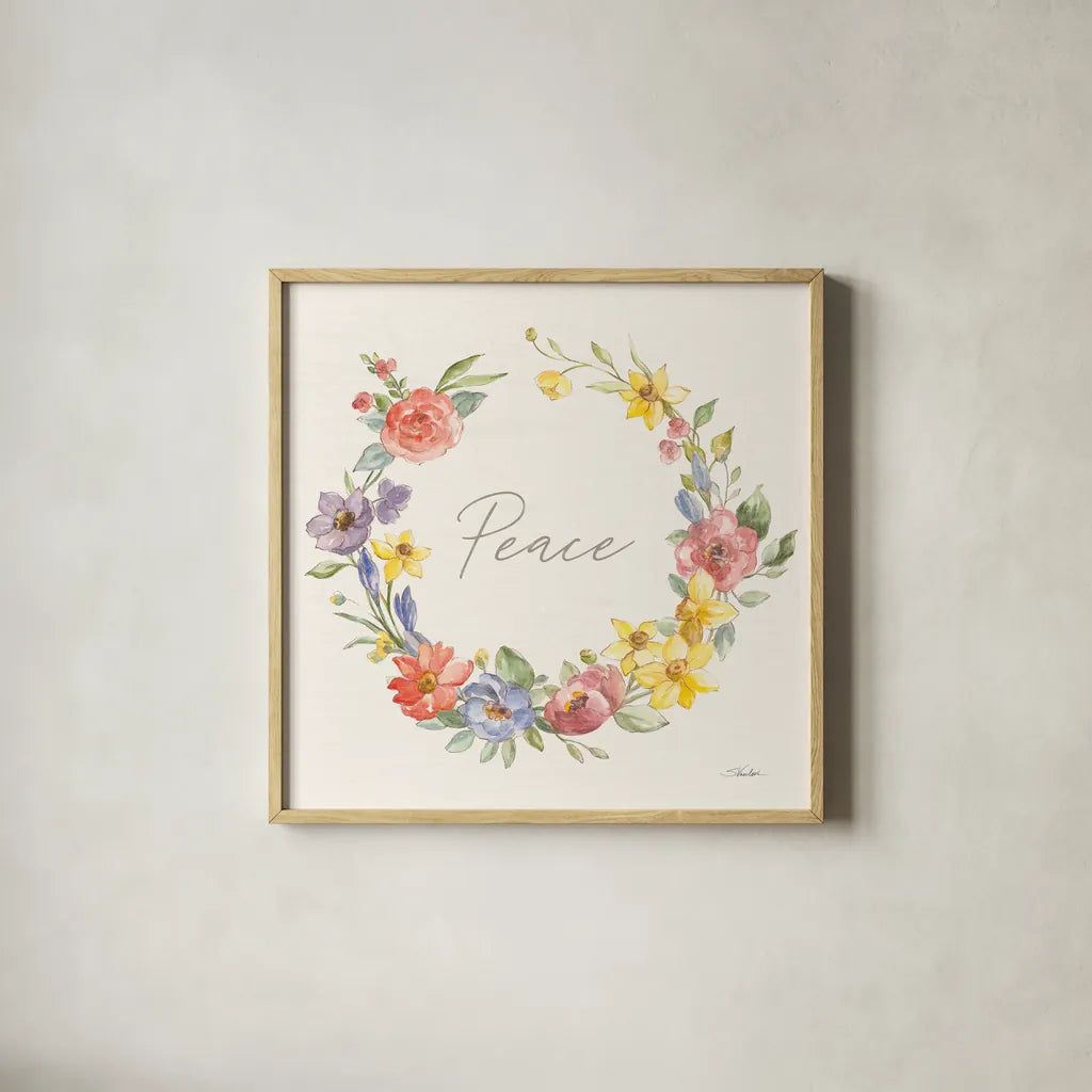 Happy Easter V by Silvia Vassileva. Shown in a natural wood glass frame for a timeless modern aesthetic. Available as an archival giclee rolled canvas, fine art paper, or poster print. SKU 69792a.