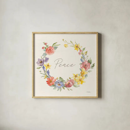 Happy Easter V by Silvia Vassileva. Shown in a natural wood glass frame for a timeless modern aesthetic. Available as an archival giclee rolled canvas, fine art paper, or poster print. SKU 69792a.