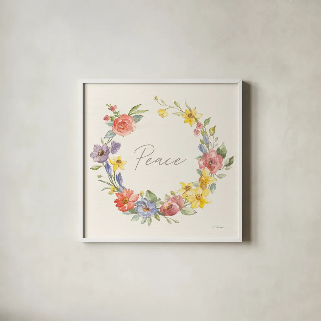 Happy Easter V by Silvia Vassileva. Shown in a crisp white glass frame for a clean and minimalist style. Available as an archival giclee rolled canvas, fine art paper, or poster print. SKU 69792a.