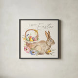 Happy Easter VII by Silvia Vassileva. Shown in a sleek black glass frame for a contemporary gallery look. Available as an archival giclee rolled canvas, fine art paper, or poster print. SKU 69794a.