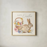Happy Easter VII by Silvia Vassileva. Shown in a natural wood glass frame for a timeless modern aesthetic. Available as an archival giclee rolled canvas, fine art paper, or poster print. SKU 69794a.
