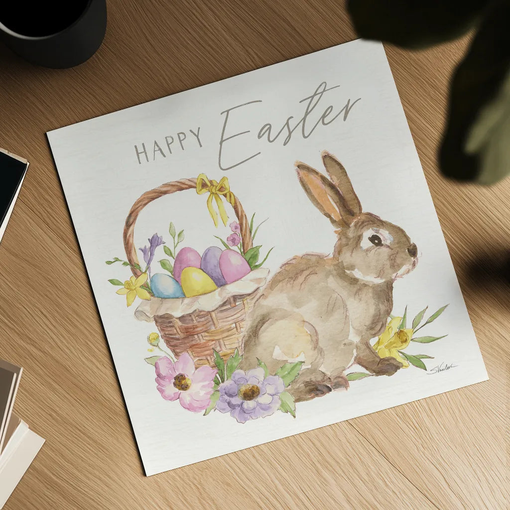 Happy Easter VII Bright by Silvia Vassileva. Shown as a detailed flat fine art print, highlighting archival giclee quality. Available as an archival giclee rolled canvas, fine art paper, or poster print. SKU 71346a.