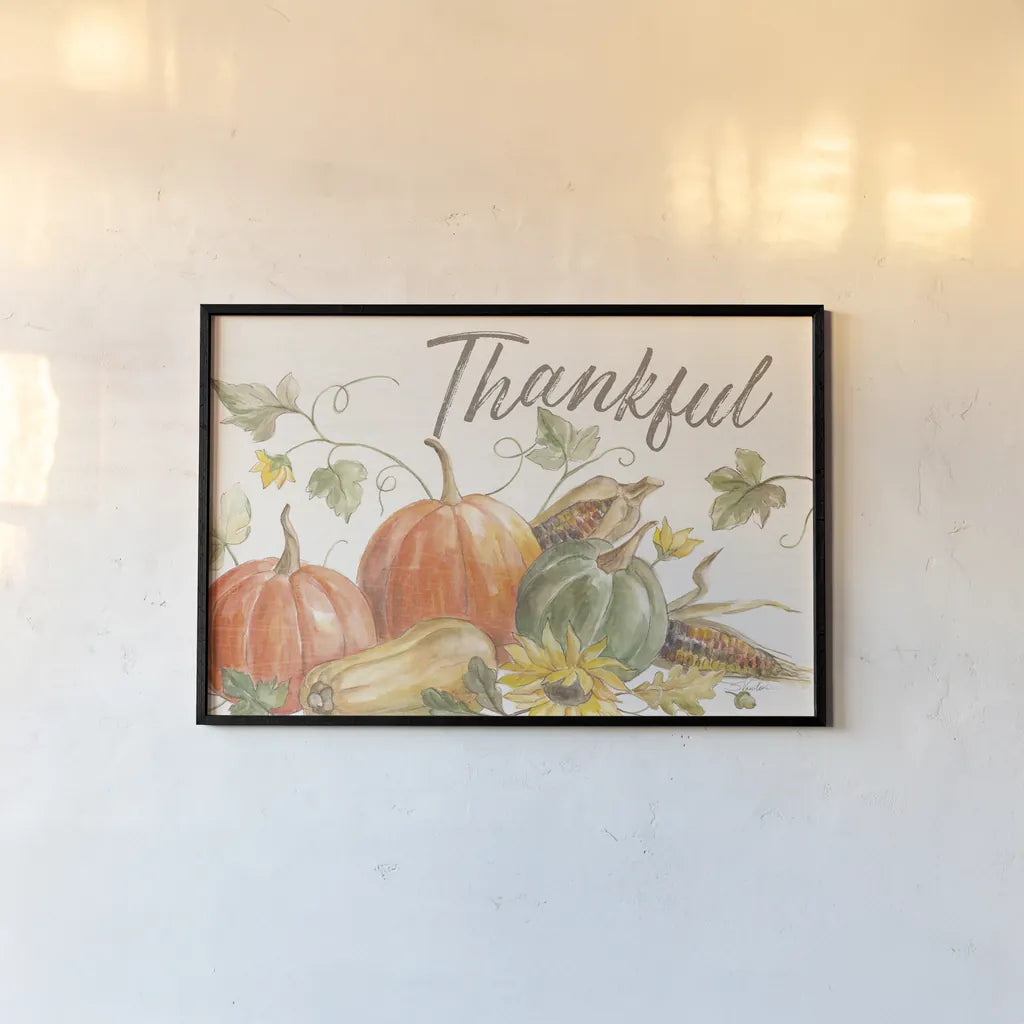 Happy Harvest I by Silvia Vassileva. shown as a paper print in a black flame. Available as a archival giclee rolled canvas, fine art paper, or poster print. SKU 69086i.