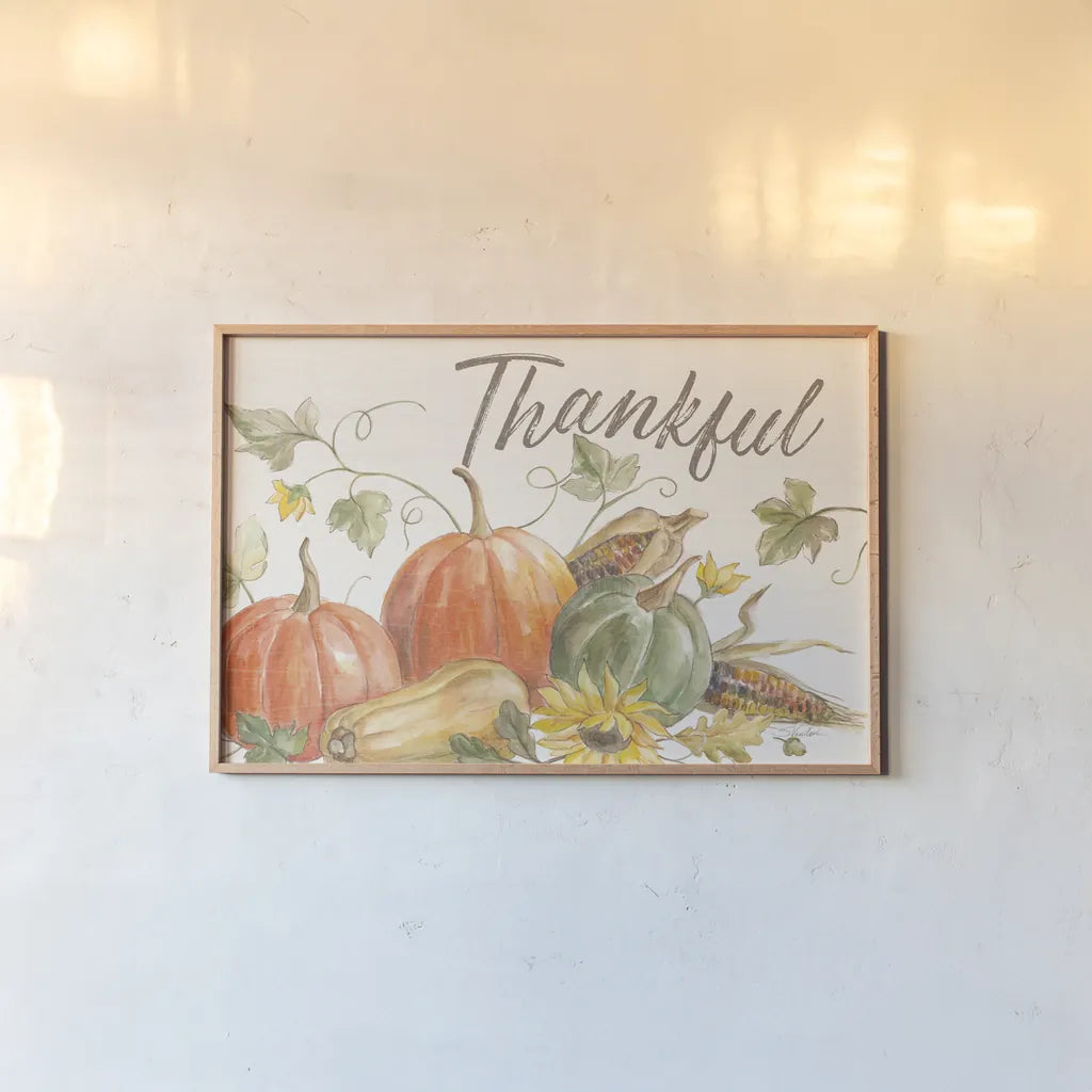 Happy Harvest I by Silvia Vassileva. shown as a paper print in a natural frame. Available as a archival giclee rolled canvas, fine art paper, or poster print. SKU 69086i.