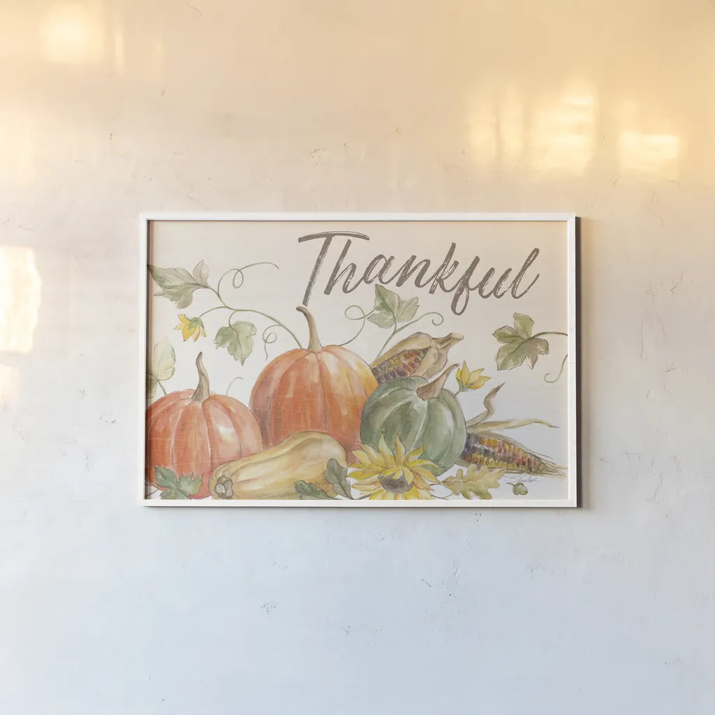 Happy Harvest I by Silvia Vassileva. shown as a paper print in a white frame. Available as a archival giclee rolled canvas, fine art paper, or poster print. SKU 69086i.