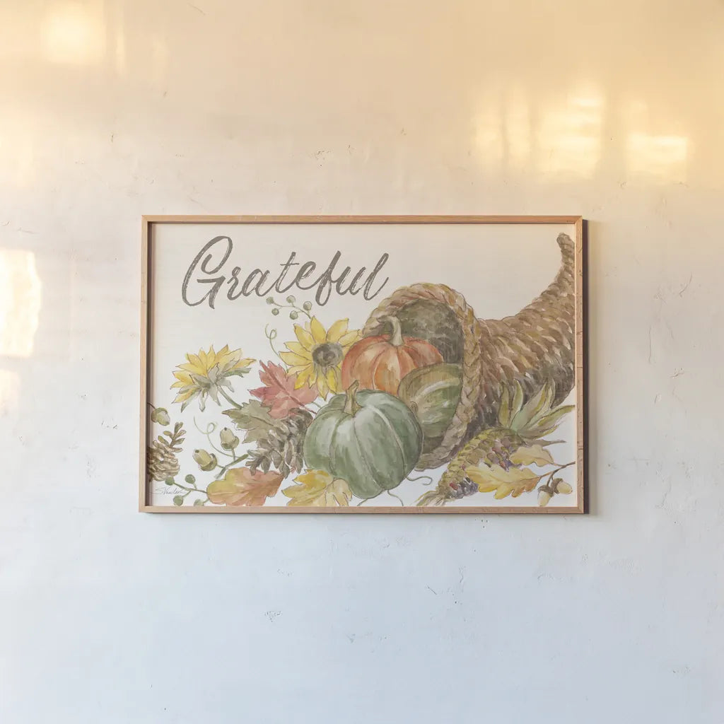 Happy Harvest II by Silvia Vassileva. shown as a paper print in a natural frame. Available as a archival giclee rolled canvas, fine art paper, or poster print. SKU 69087i.
