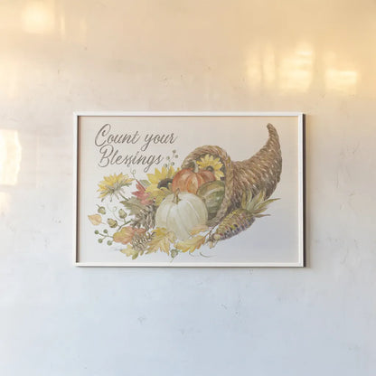 Happy Harvest II v2 by Silvia Vassileva. shown as a paper print in a white frame. Available as a archival giclee rolled canvas, fine art paper, or poster print. SKU 94604i.