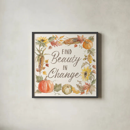 Happy Harvest III by Silvia Vassileva. Shown in a sleek black glass frame for a contemporary gallery look. Available as an archival giclee rolled canvas, fine art paper, or poster print. SKU 69088a.