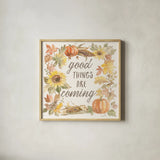 Happy Harvest IV by Silvia Vassileva. Shown in a natural wood glass frame for a timeless modern aesthetic. Available as an archival giclee rolled canvas, fine art paper, or poster print. SKU 69089a.