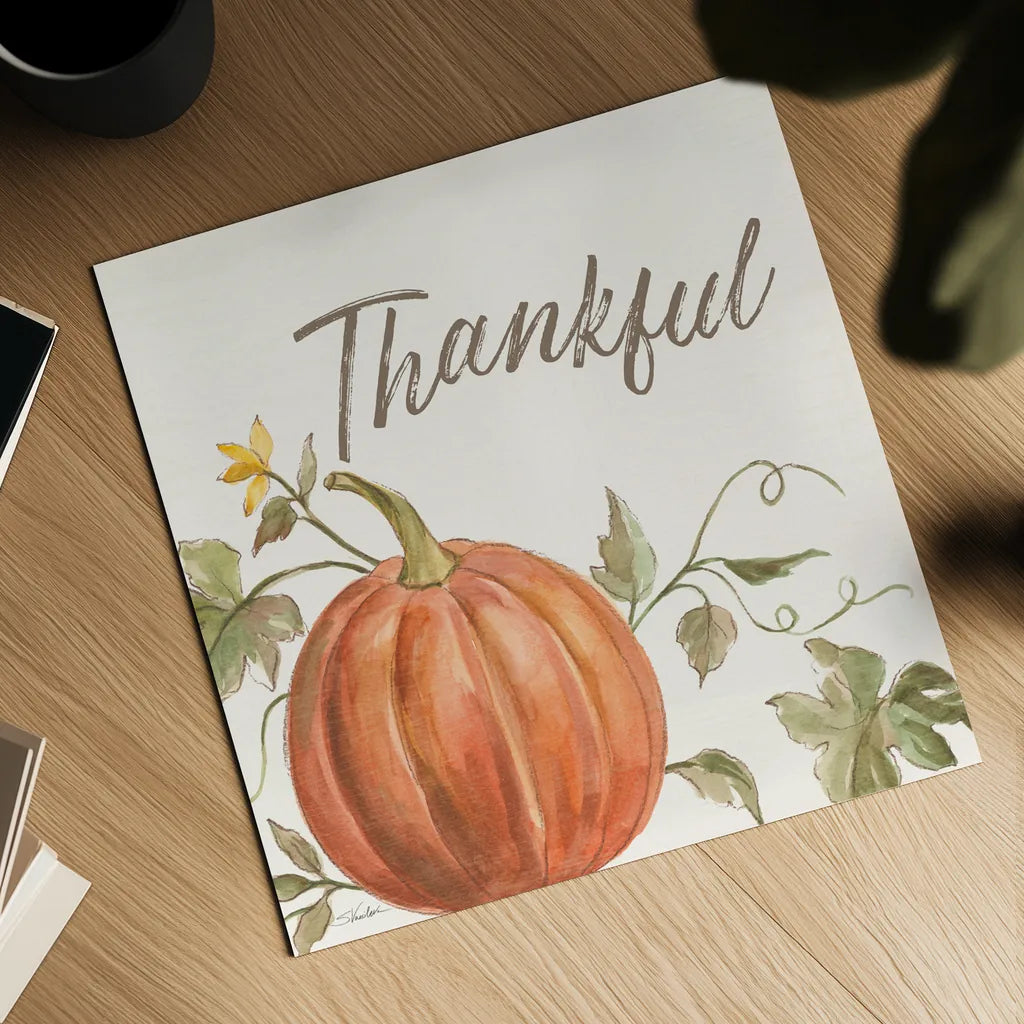 Happy Harvest VIII Thankful by Silvia Vassileva. Shown as a detailed flat fine art print, highlighting archival giclee quality. Available as an archival giclee rolled canvas, fine art paper, or poster print. SKU 75102a.