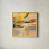 Happy Sunshine by Silvia Vassileva. Shown in a natural wood glass frame for a timeless modern aesthetic. Available as an archival giclee rolled canvas, fine art paper, or poster print. SKU 70149a.