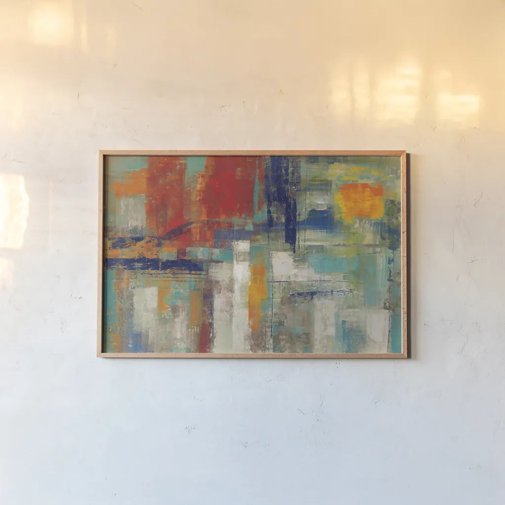 Harbor Sunset Bright by Silvia Vassileva. shown as a paper print in a natural frame. Available as a archival giclee rolled canvas, fine art paper, or poster print. SKU 64574i.