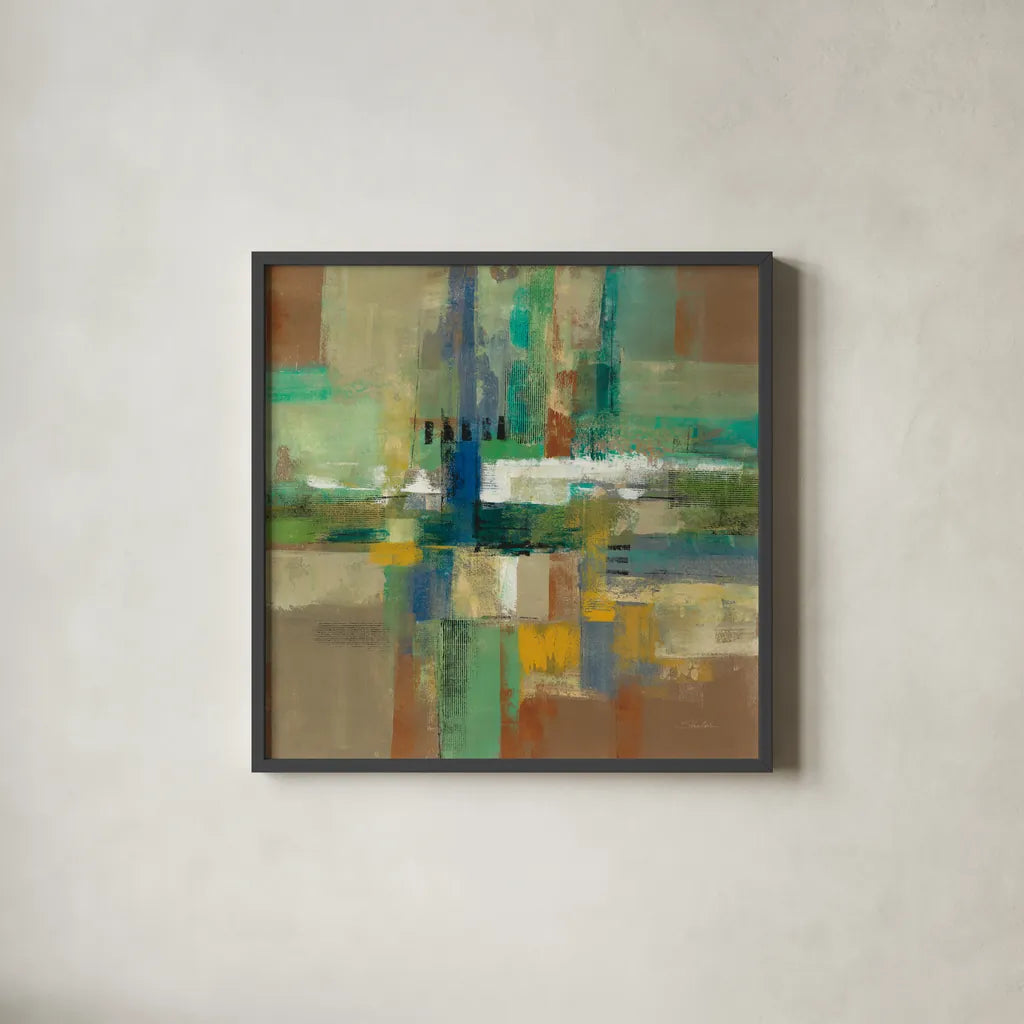 Harbor View by Silvia Vassileva. Shown in a sleek black glass frame for a contemporary gallery look. Available as an archival giclee rolled canvas, fine art paper, or poster print. SKU 95586a.