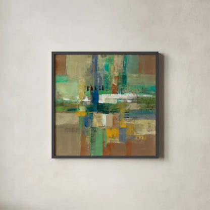 Harbor View by Silvia Vassileva. Shown in a sleek black glass frame for a contemporary gallery look. Available as an archival giclee rolled canvas, fine art paper, or poster print. SKU 95586a.