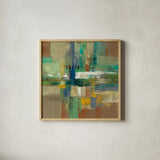 Harbor View by Silvia Vassileva. Shown in a natural wood glass frame for a timeless modern aesthetic. Available as an archival giclee rolled canvas, fine art paper, or poster print. SKU 95586a.